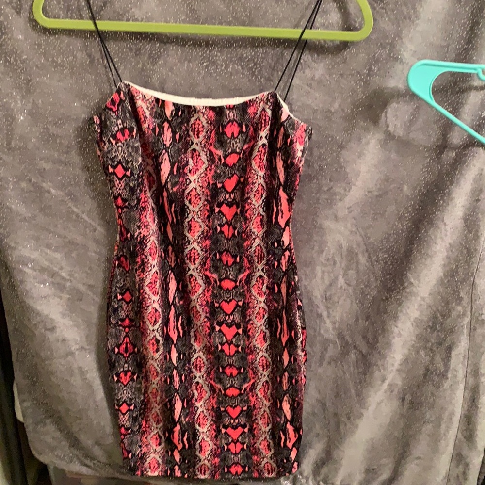 Pink snake print dress